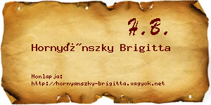 Hornyánszky Brigitta névjegykártya