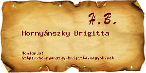Hornyánszky Brigitta névjegykártya